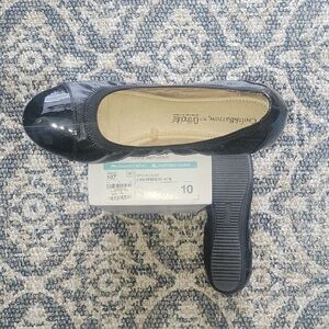 Croft And Barrow  Glossy Black  Patent Leather Flats Like New Size 10
